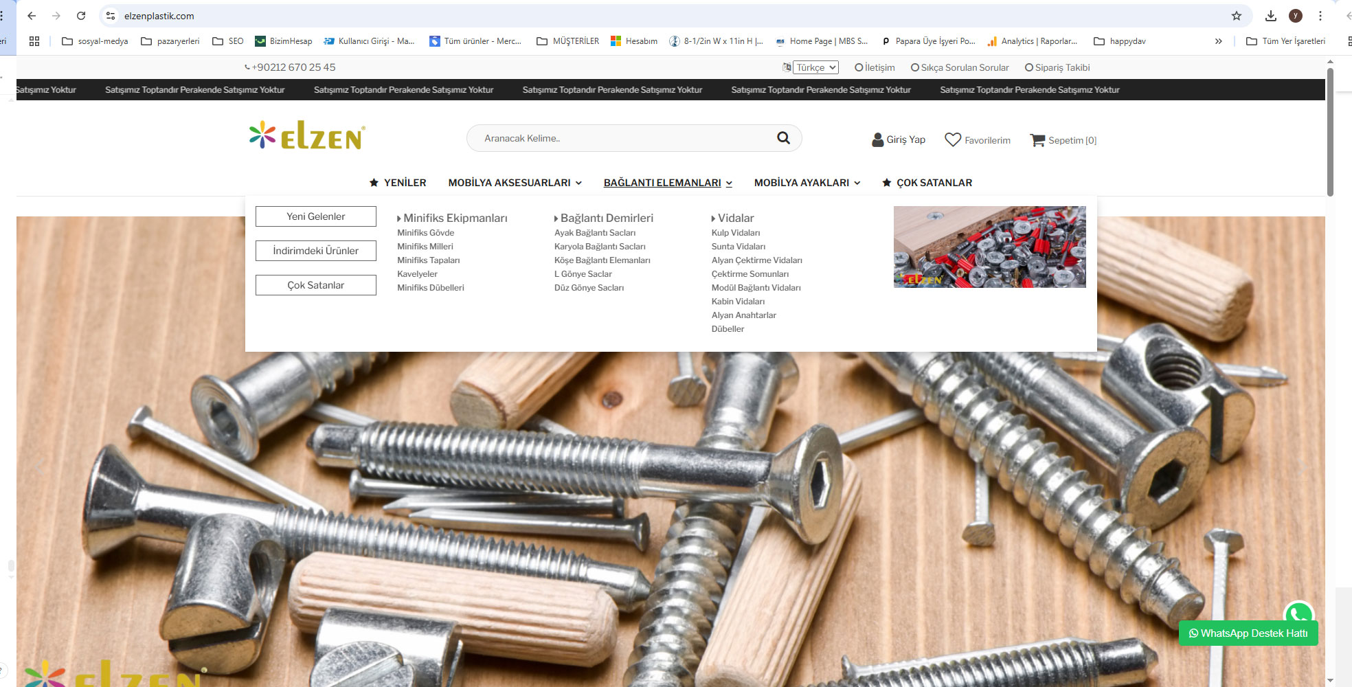 Elzen Plastik – E-Ticaret Sitesi Çalışması